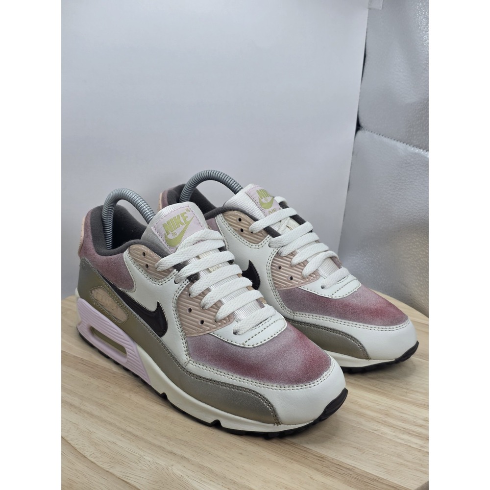 Women's 7.5 - NIKE AIR MAX 90 CL Sail Brown / Pink Shoe Y2K 312153-121 GS 6Y - Picture 5 of 9